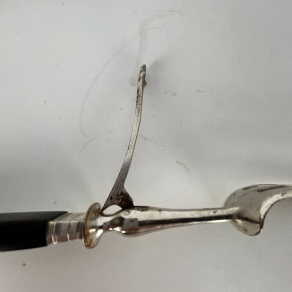 French Paris Silverplate RARE Ebony Two-Piece Carving Set Fork w/ Stand & Knife - Picture 9 of 16